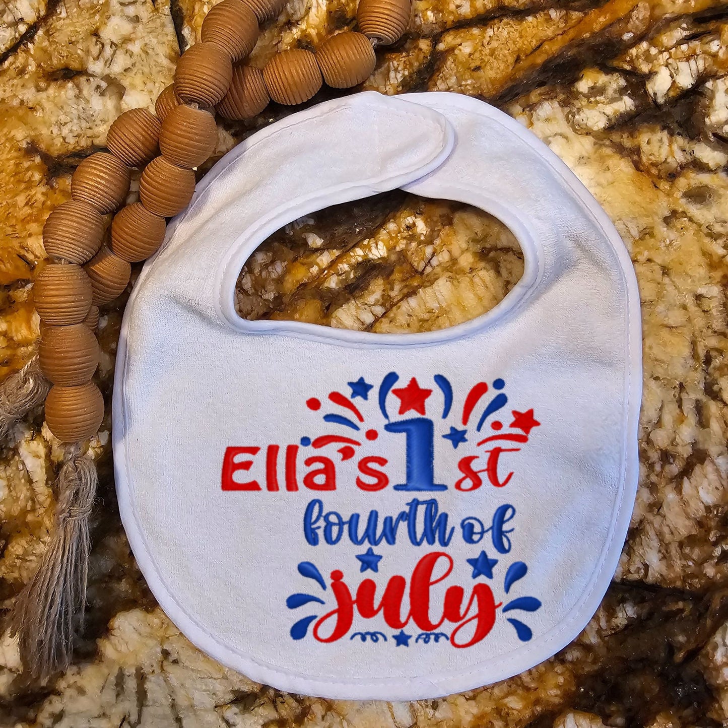 Baby's First Personalized Embroidered Baby Bib | New Born Baby Gift | Baby Shower Gift