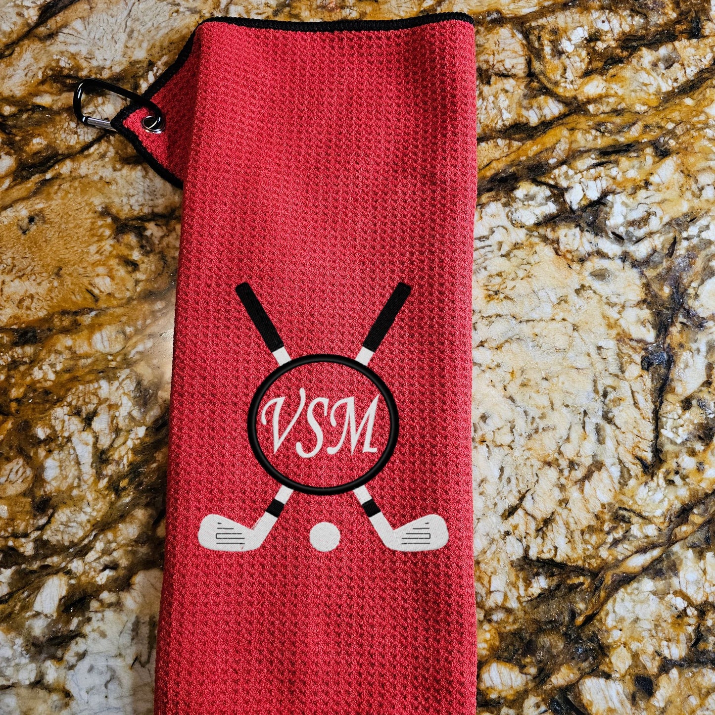 Golf Club with Monogram Personalized Embroidered Golf Towel