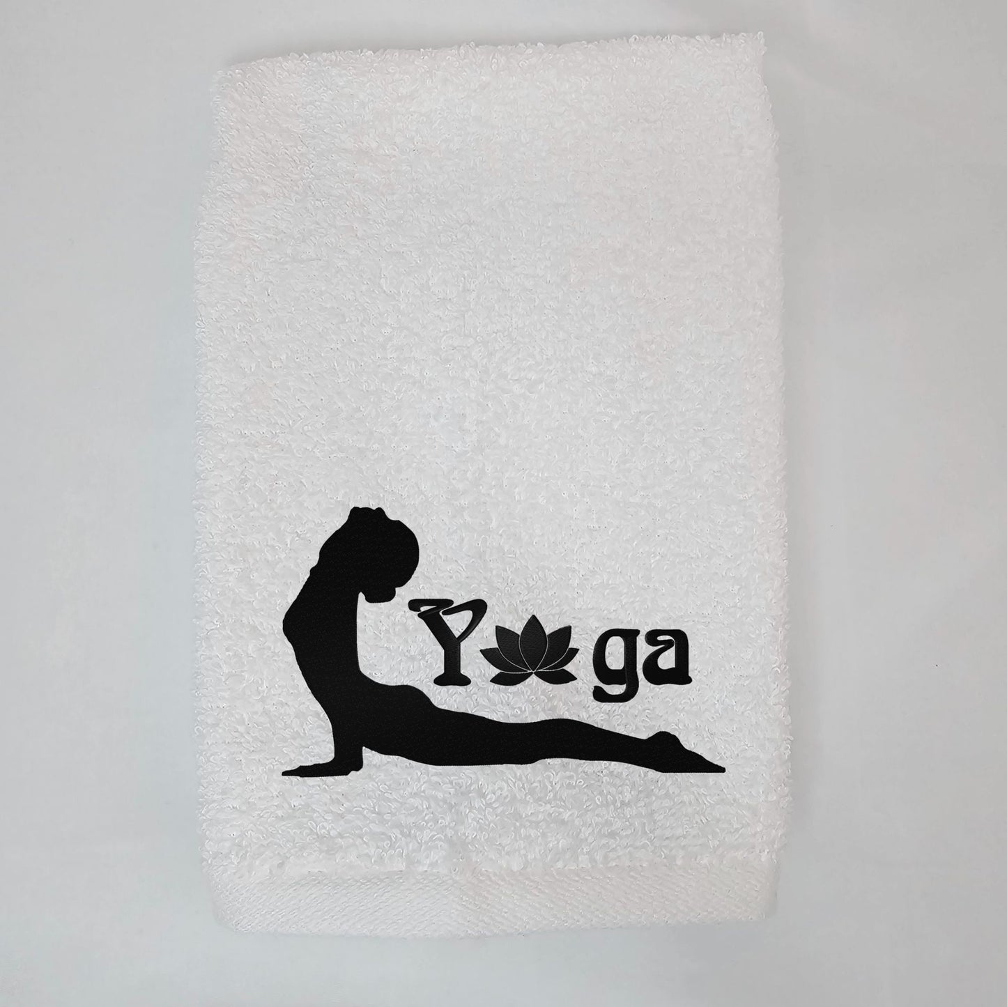 Embroidered Yoga Sweat Towel - Workout Fitness - Gym Hand Towel Gift - Yoga Cobra Pose