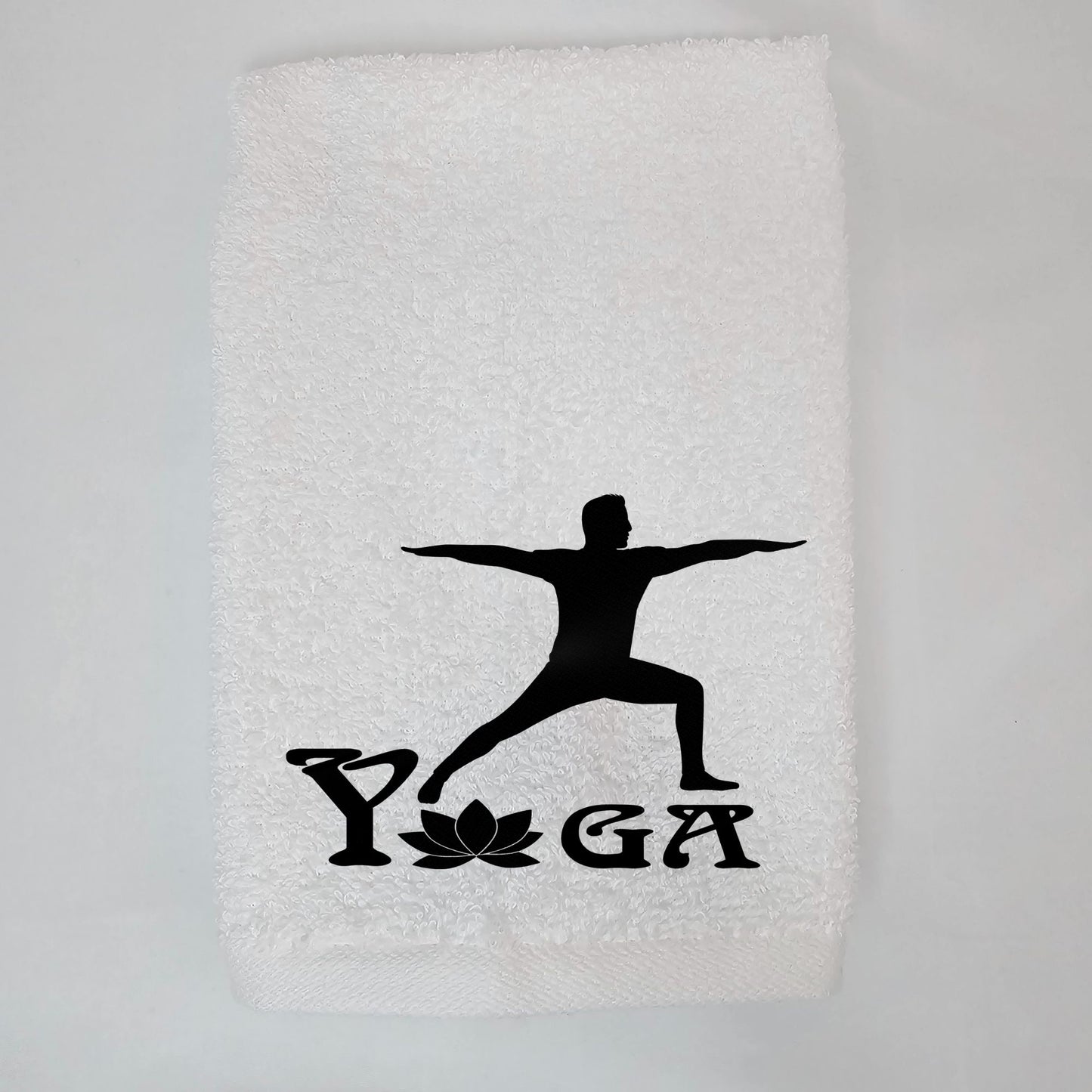 Embroidered Yoga Sweat Towel - Workout Fitness - Gym Hand Towel Gift - Yoga Warrior 2 Pose