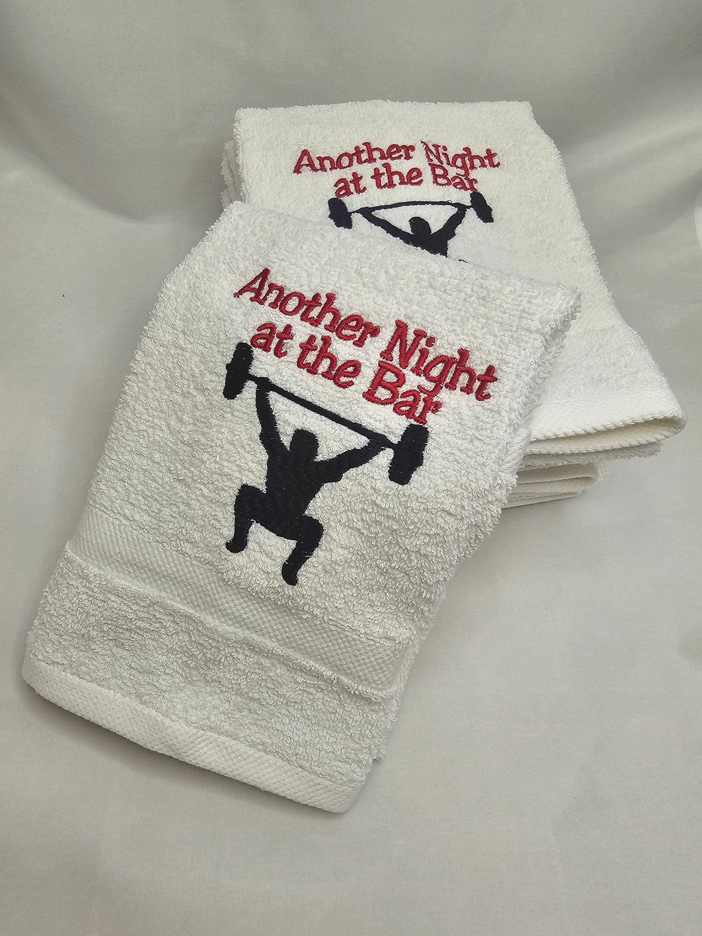 Embroidered Gym Hand Towel Workout Fitness - Gym Sweat Towel Gift - Another Night at the Bar