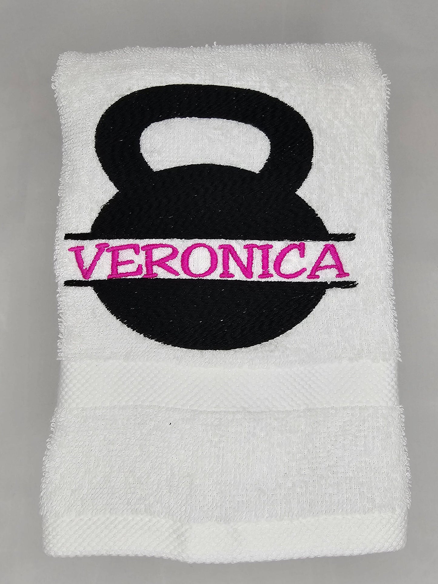Embroidered Gym Hand Towel Workout Fitness - Gym Sweat Towel Gift - Personalized Kettle Bell