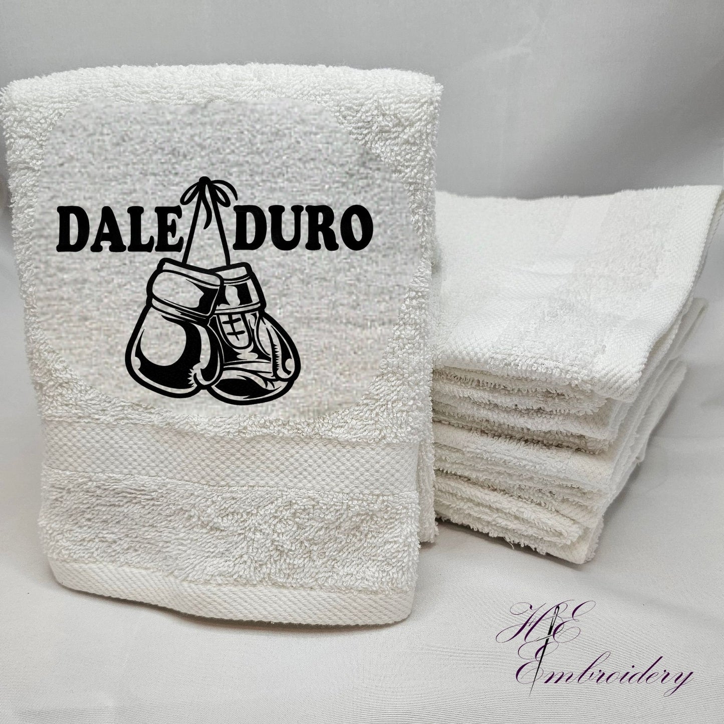 Embroidered Gym Hand Towel Workout Fitness - Gym Sweat Towel Gift - Dale Duro Boxing Gloves