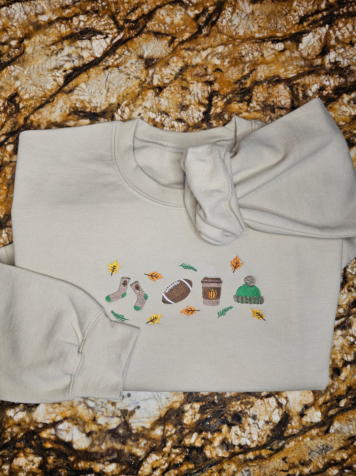 My Favorite Things Embroidered Sweatshirt - Fall & Football