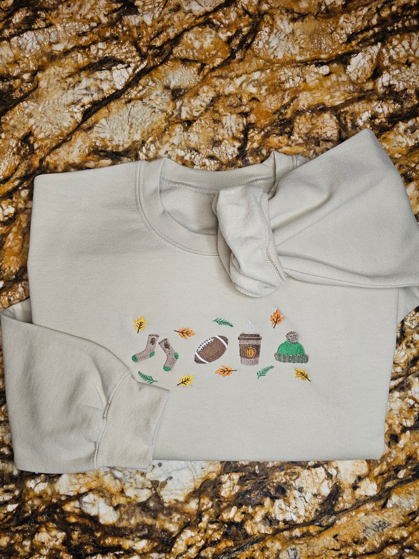 My Favorite Things Embroidered Sweatshirt - Fall & Football